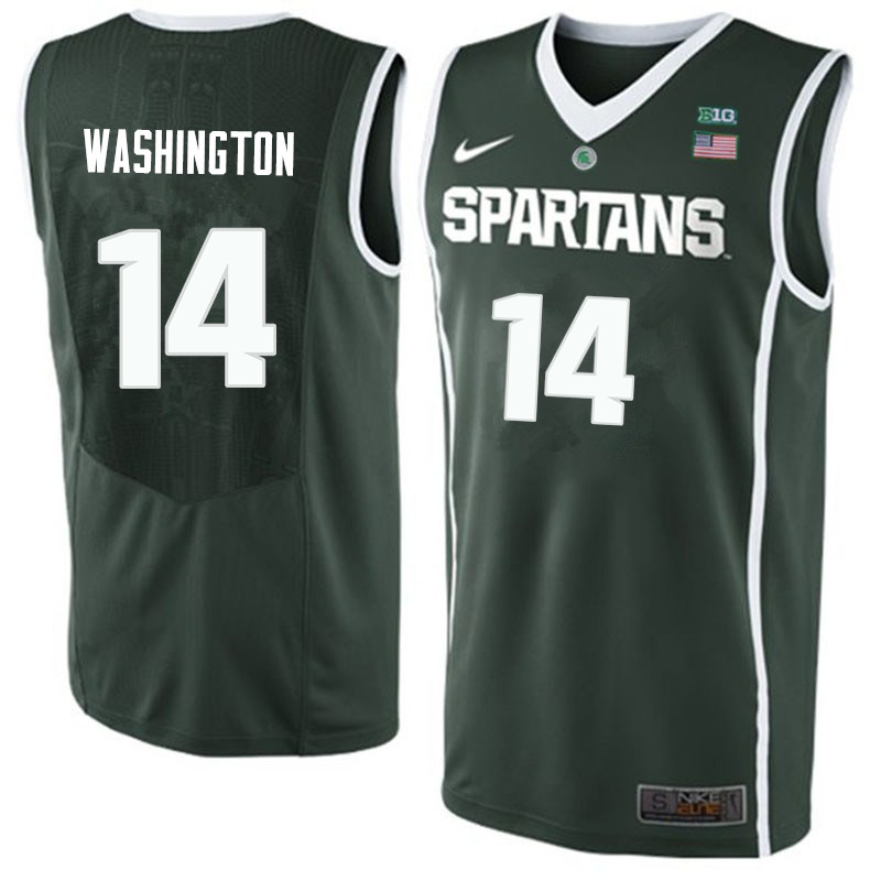 Men Michigan State Spartans #14 Brock Washington NCAA Nike Authentic Green 2019-20 College Stitched Basketball Jersey US41B43OK